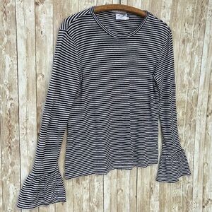 FRAME Denim Bell Sleeve Linen Top